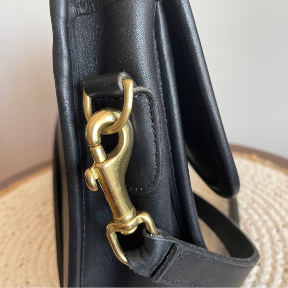 SOLD Vintage Coach Black Court Bag 9870, Coach Top Handle Bag, Coach Crossbody - Picture 13 of 14